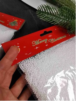 Искусственный снег "Пенопластовые шарики" 2-3мм 15 грамм (белый)